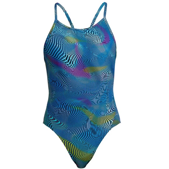 Funkita Ladies Diamond Back swimsuit- endurance fabric size 30 US, Aussie 8 - Picture 2 of 7